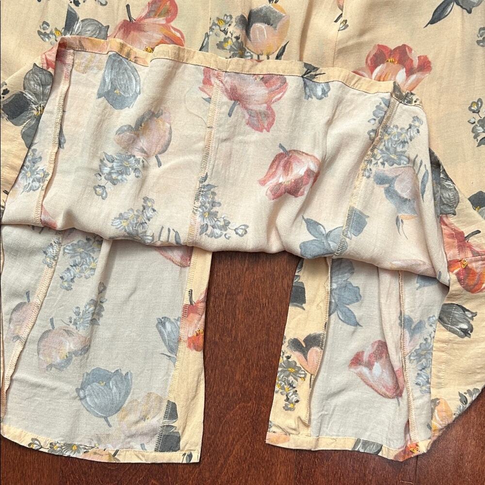 Vintage Express Floral Tea Length Skirt in Peach and Multicolor Flowers, Size XS - Picture 11 of 13